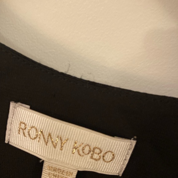 NWT Ronny Kobo BLACK NOT BLUE leopard silk bow cut out top size small $358 - Picture 7 of 15